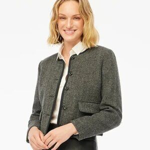 NEW J Crew Factory Wool-blend herringbone lady jacket